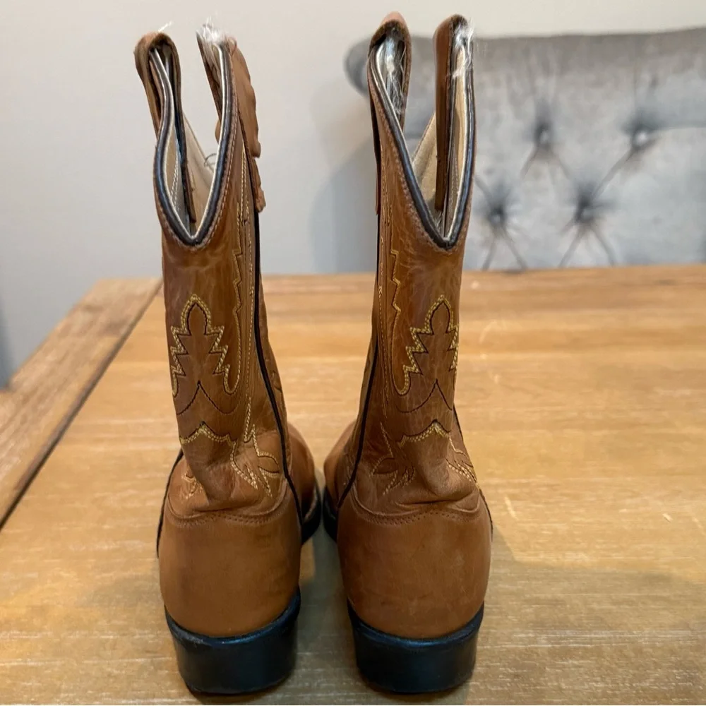 Old‎ West Youth Western Boot #1129 Corona Calf Leather Tan Size 2